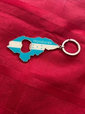 Honduras Flag Bottle Opener Keychain - Blue and White